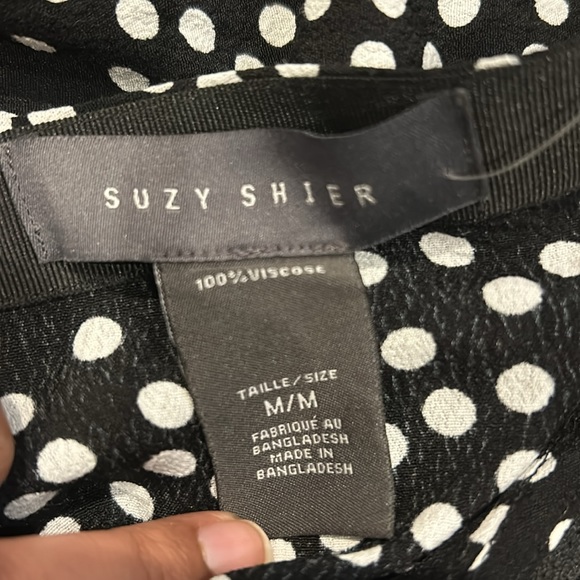 Suzy Shier Polka Dot Black & White Midi Skirt NWT With Back Zip size Medium - Picture 6 of 7